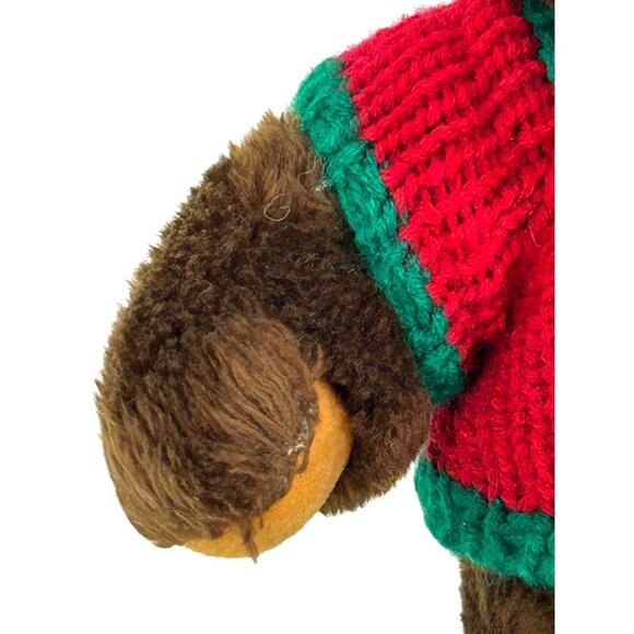 R. Dakin 1973 Vtg Teddy Bear Christmas Sweater Brown 16.5” Moveable Head Limbs - Picture 10 of 14